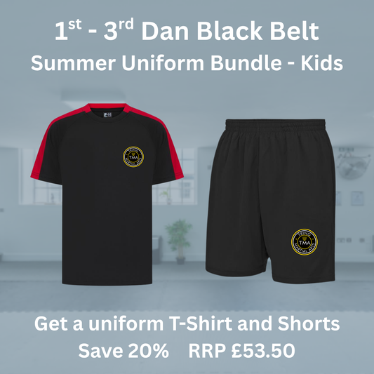 1st - 3rd Dan Black Belt Summer Uniform Bundles - Kids